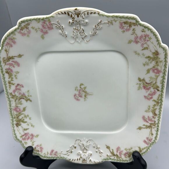 Vintage square floral pattern salad plate - Picture 1 of 8